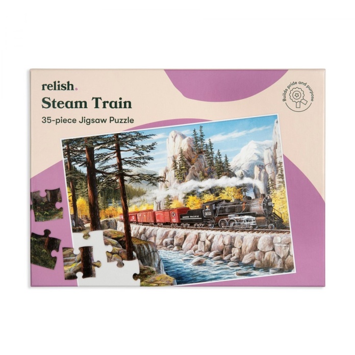 Puzzle Relish 35 elementów Lokomotywa Parowa dla seniora